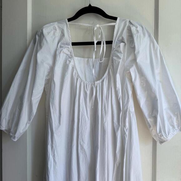 Oak + Fort Poplin Cotton Gathered Tiers Midi Dress - Picture 6 of 13